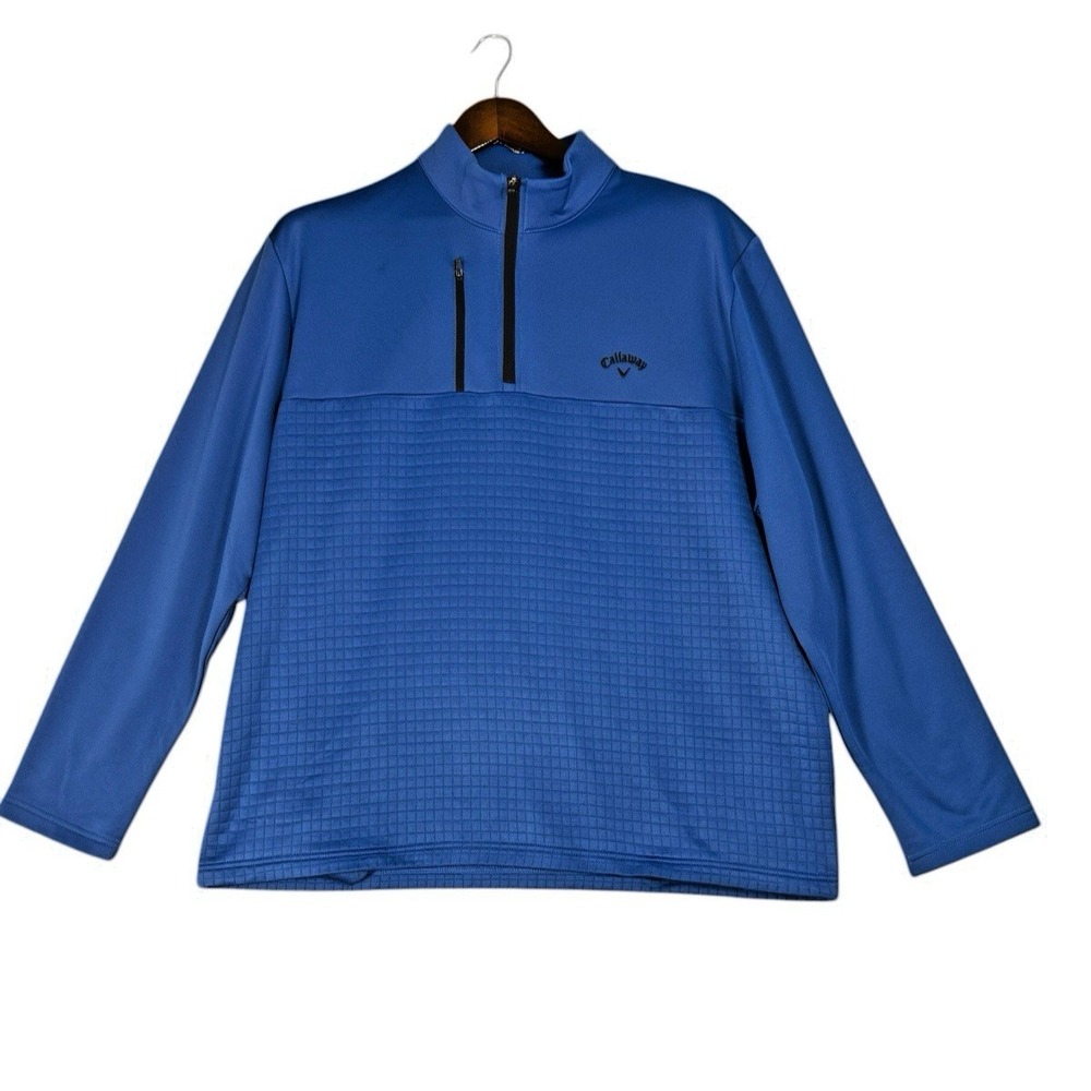 Callaway Men's Quarter Zip UPF 50 Sun Protection Pullover Galaxy Blue Golf XXL